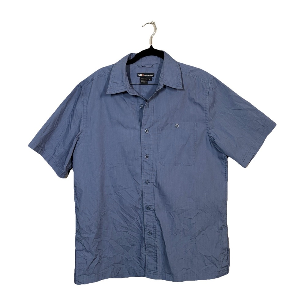 5.11 Tactical Shirt Mens M Blue Navy Short Sleeve Cotton Canvas 71180